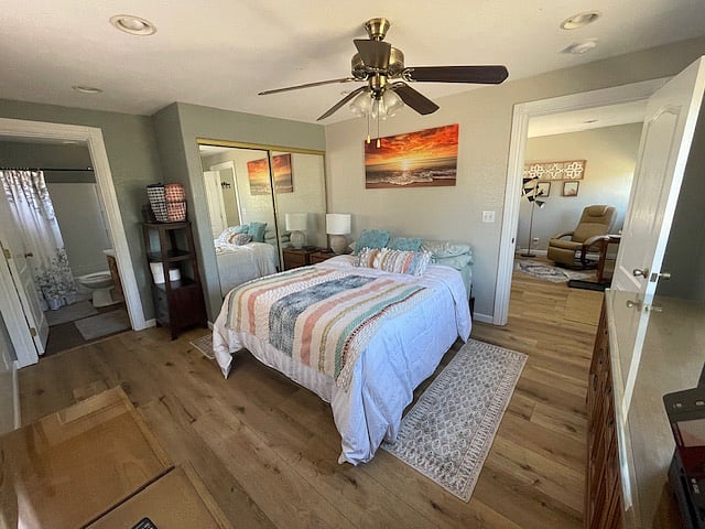 master bedroom and bath
