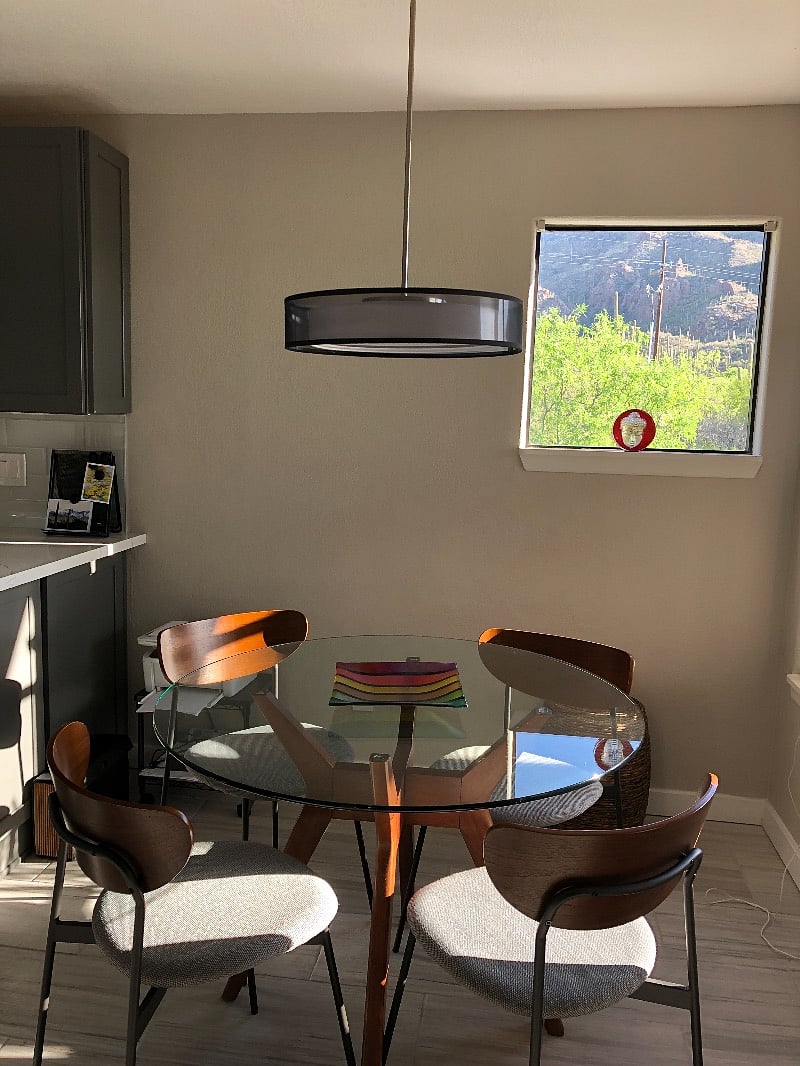 Dining area, open to kitchen and deck