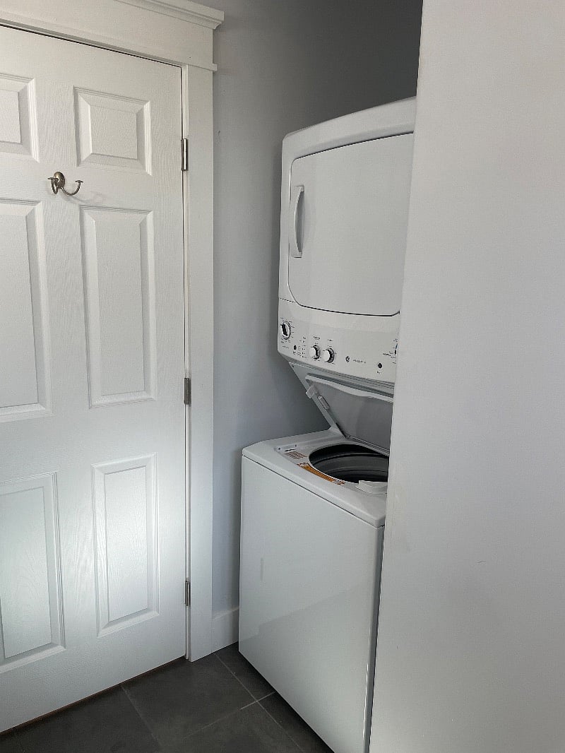 Stacked washer and dryer