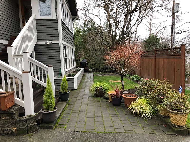 Walkway to private patio and entry.