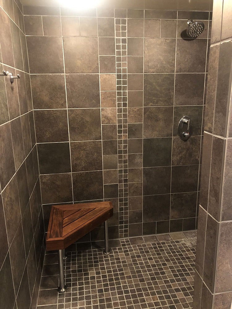 Massive walk-in spa style shower.