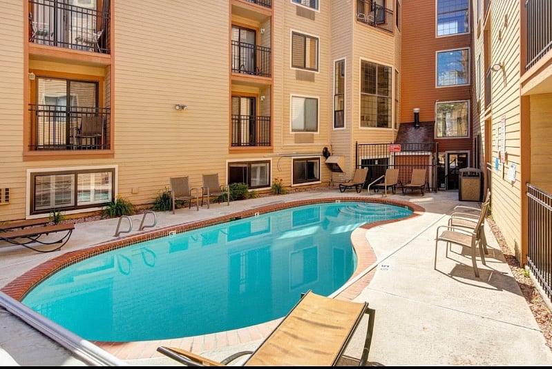 relaxing outdoor pool