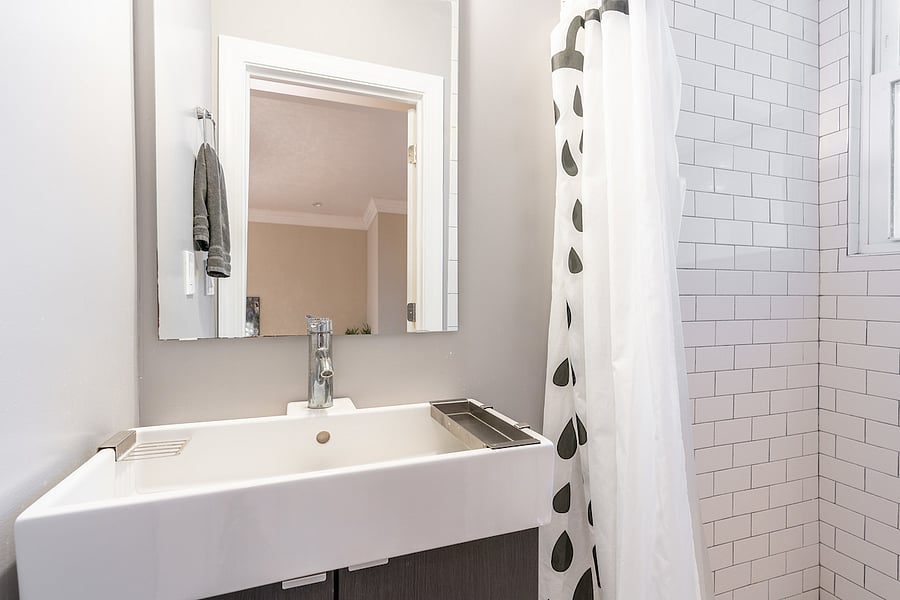 first floor shower room with sink