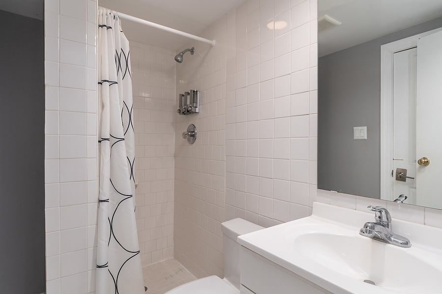 basement bathroom with shower