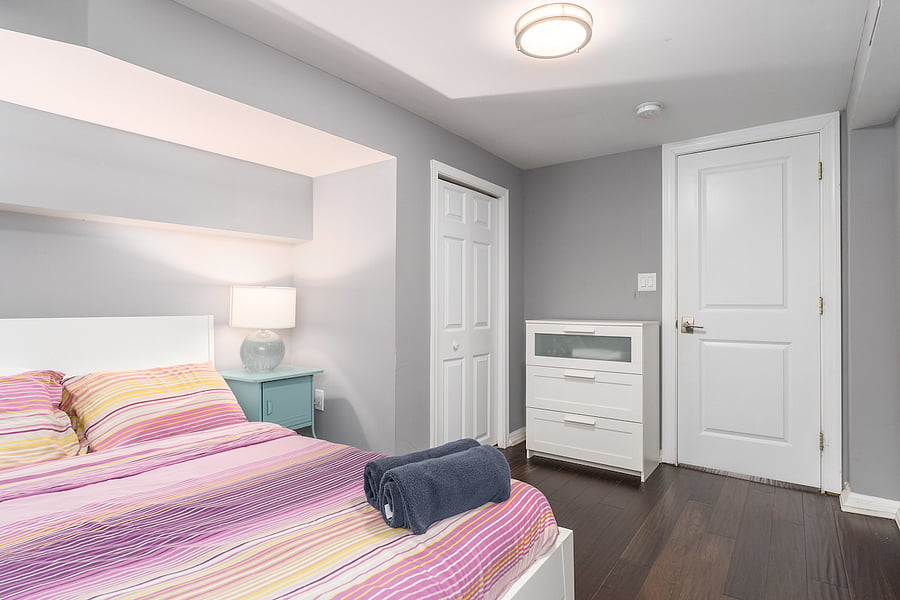 basement bedroom #1 with queen bed