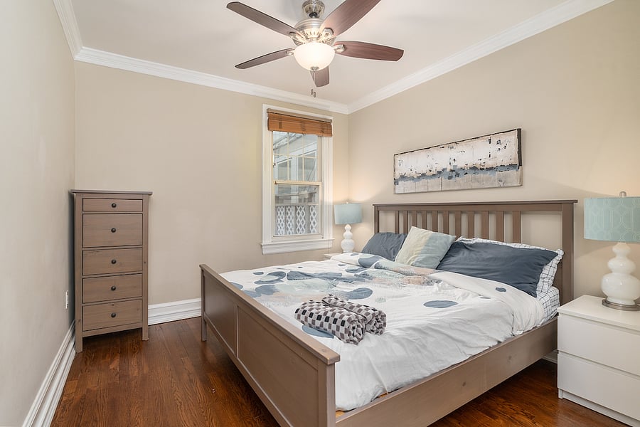 second floor middle bedroom with king bed