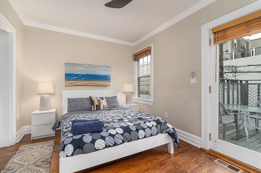back bedroom with patio entrance