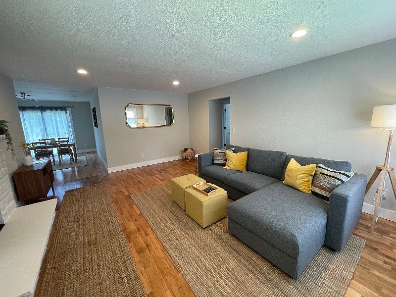 Living room. A recliner has been added for extra seating!