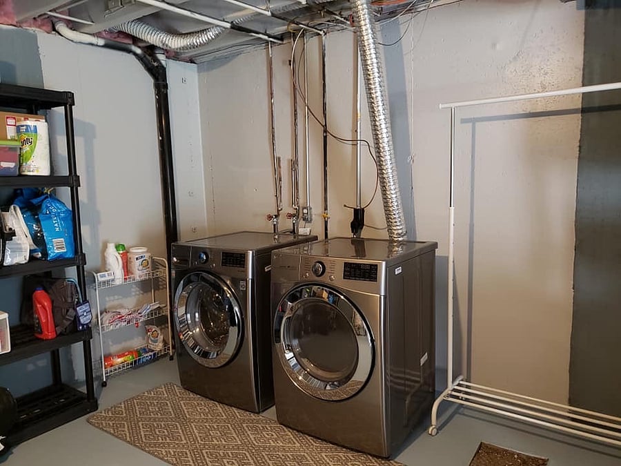 Shared washer and dryer in lower level