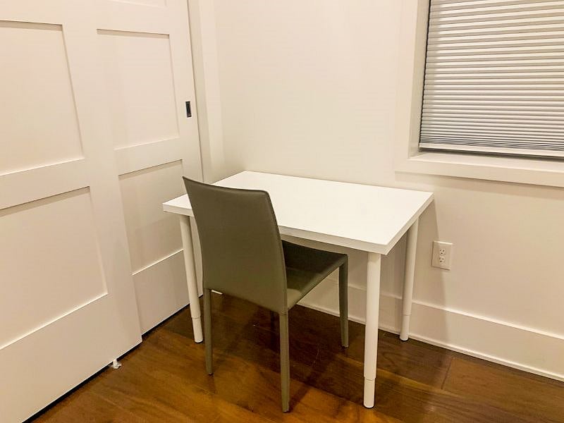 Work area in the bedroom