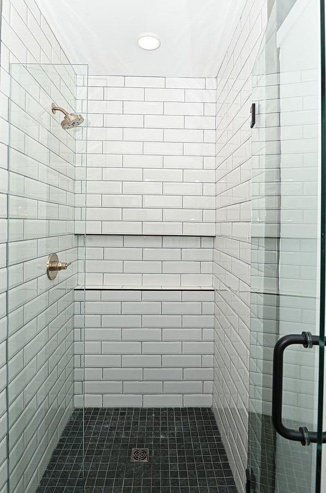 Shower with glass door
