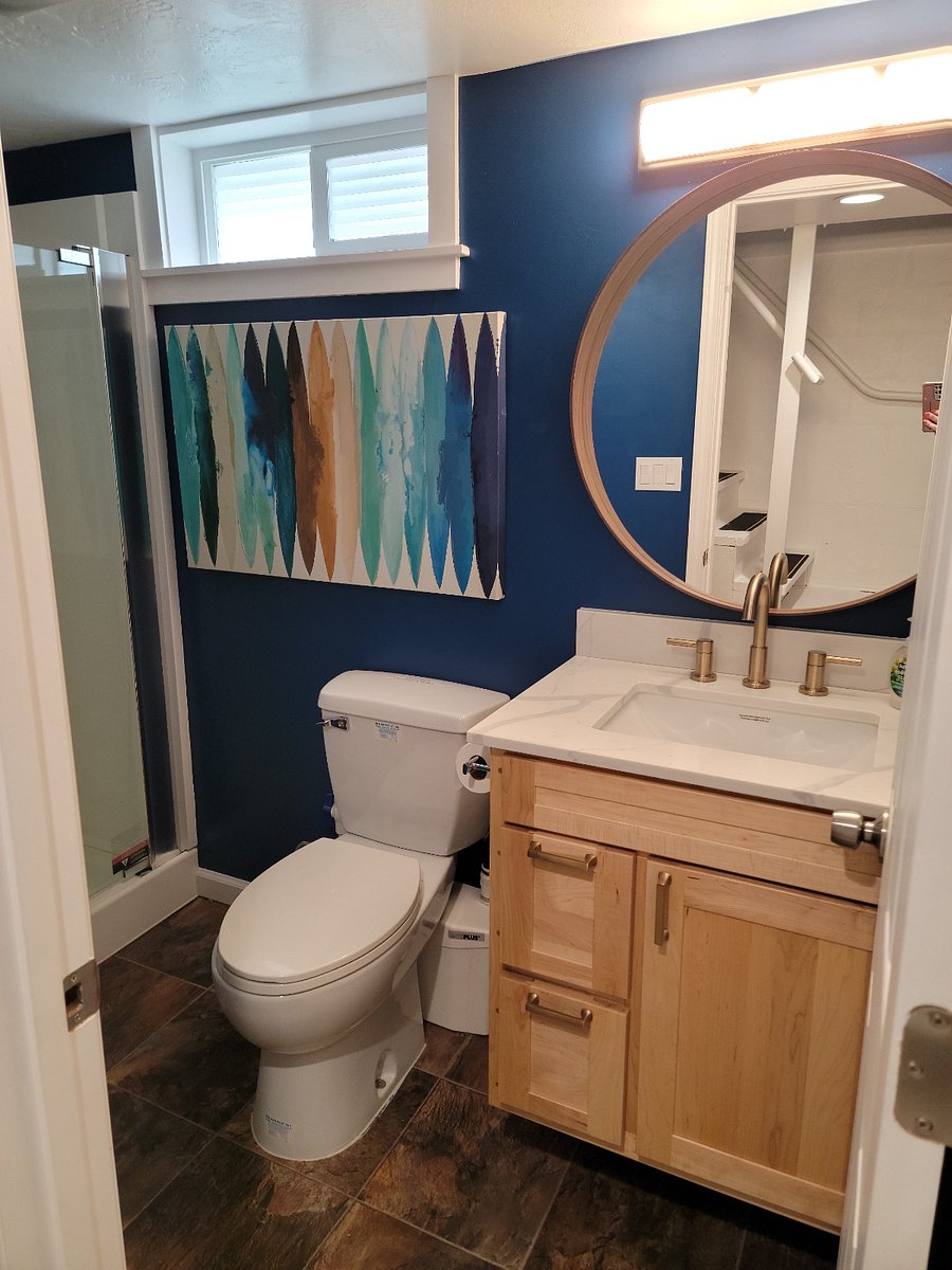 Bathroom Vanity with Under Cabinet Lighting