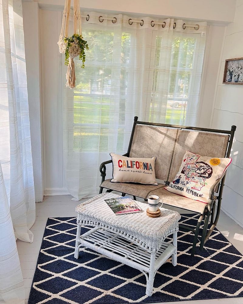 2-season enclosed porch with glider
