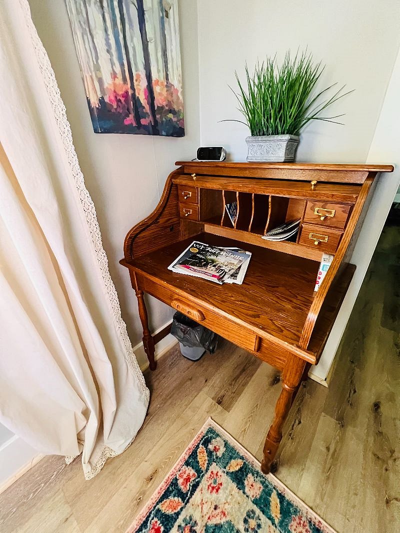 A writing desk---for letters or for laptop use