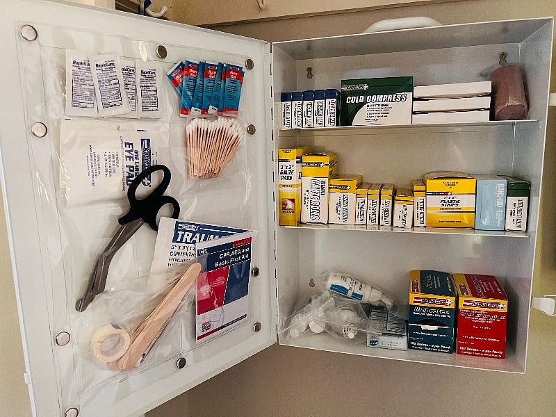 A well-stocked first-aid kit