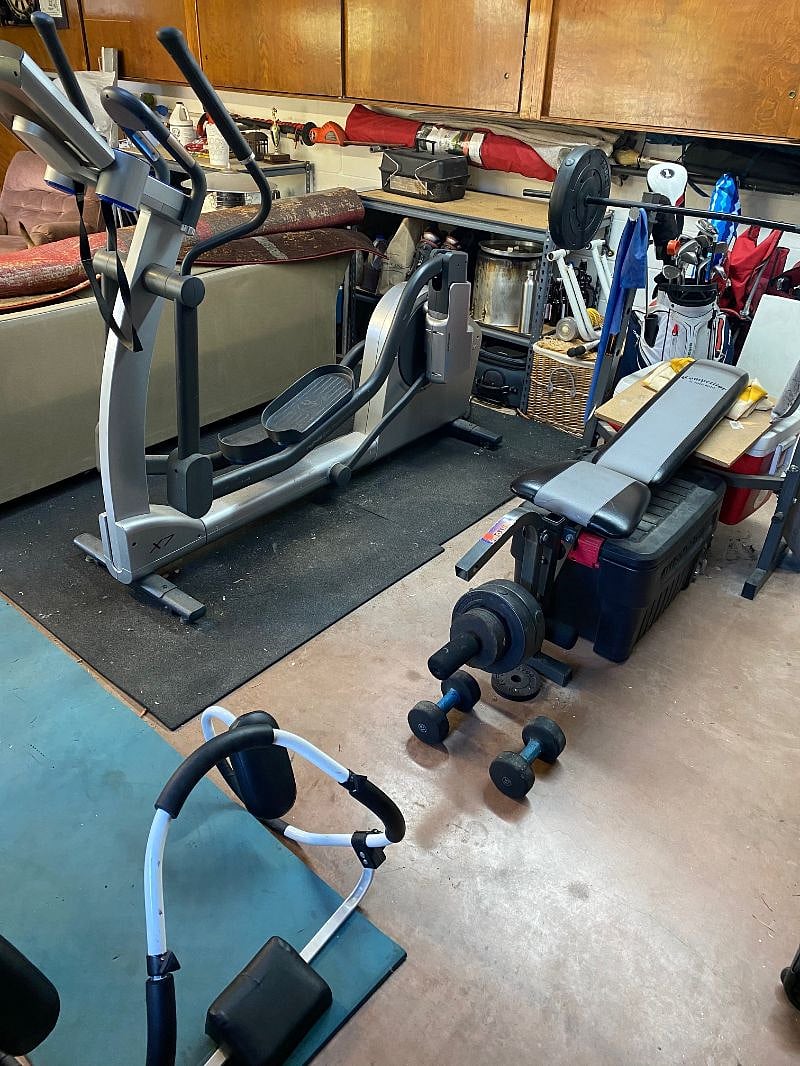 shared workout space in garage
