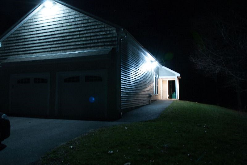 Security lighting at night