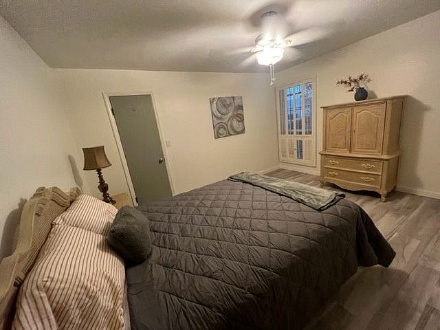 guest bedroom with walk-in closet
