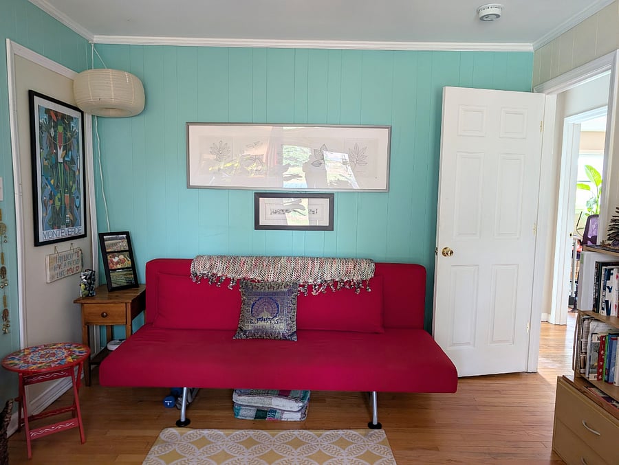 Extra room with pull-out futon french doors to the deck