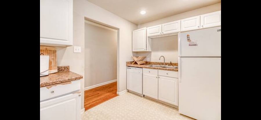 Downstairs kitchen with dishwasher