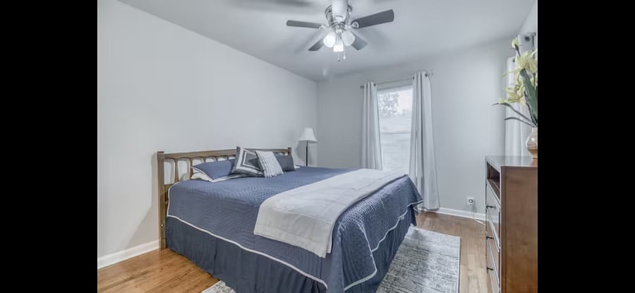 Downstairs king bed