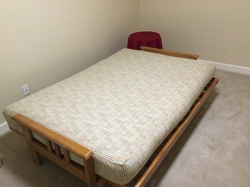 2nd bedroom with futon opened to a full size bed