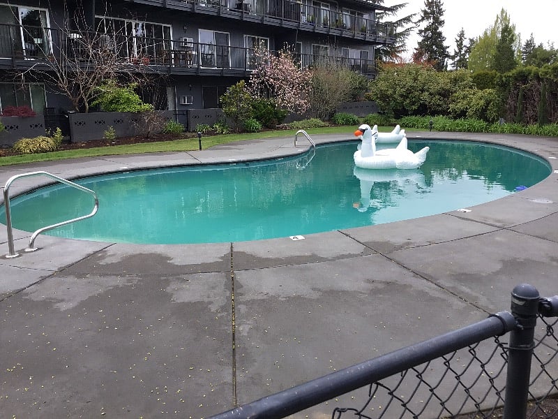 1 of the 2 swimming pools available to residents and their guests