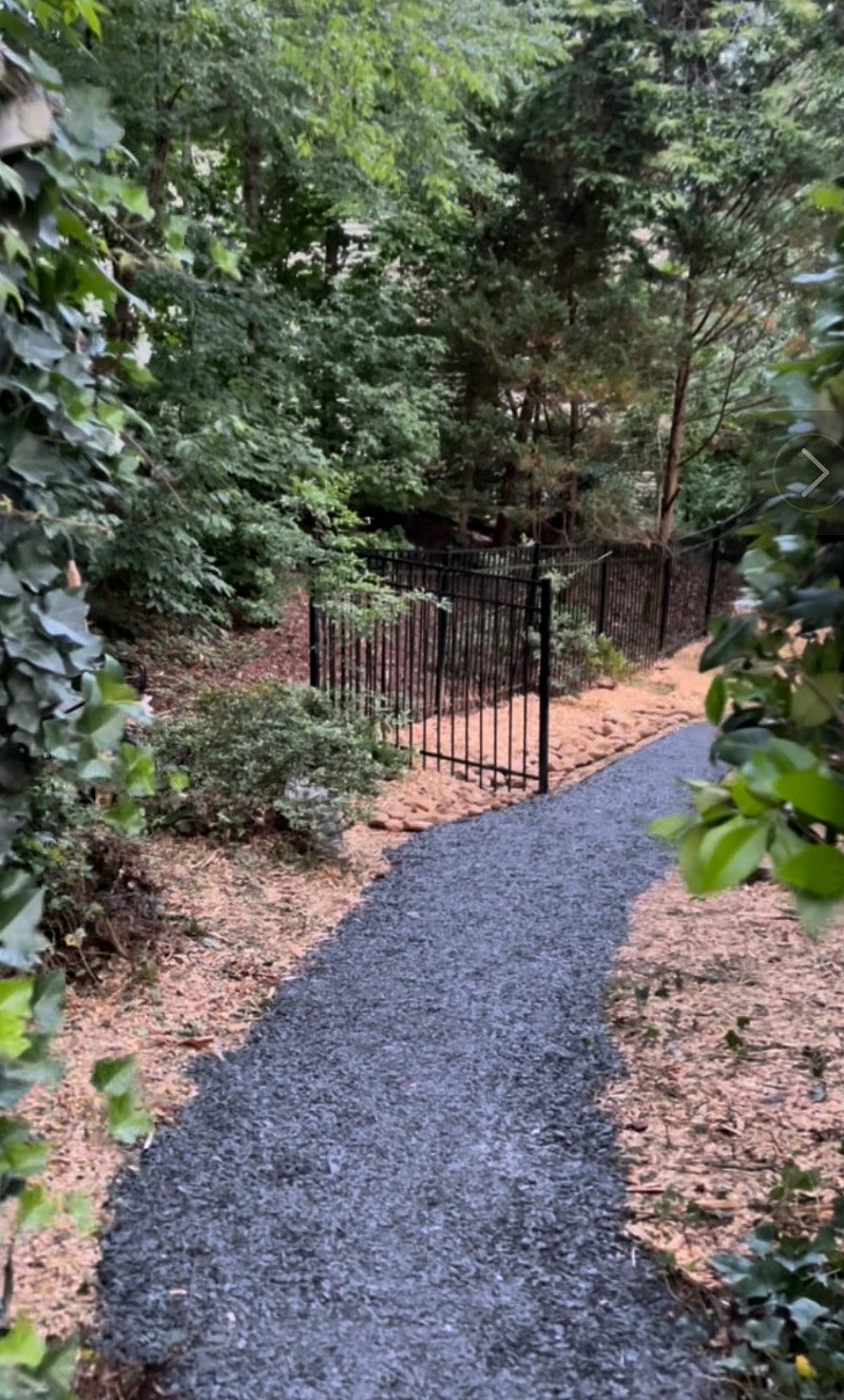 From your off-street parking spot (in the driveway), this is the fully lit path to the private entrance