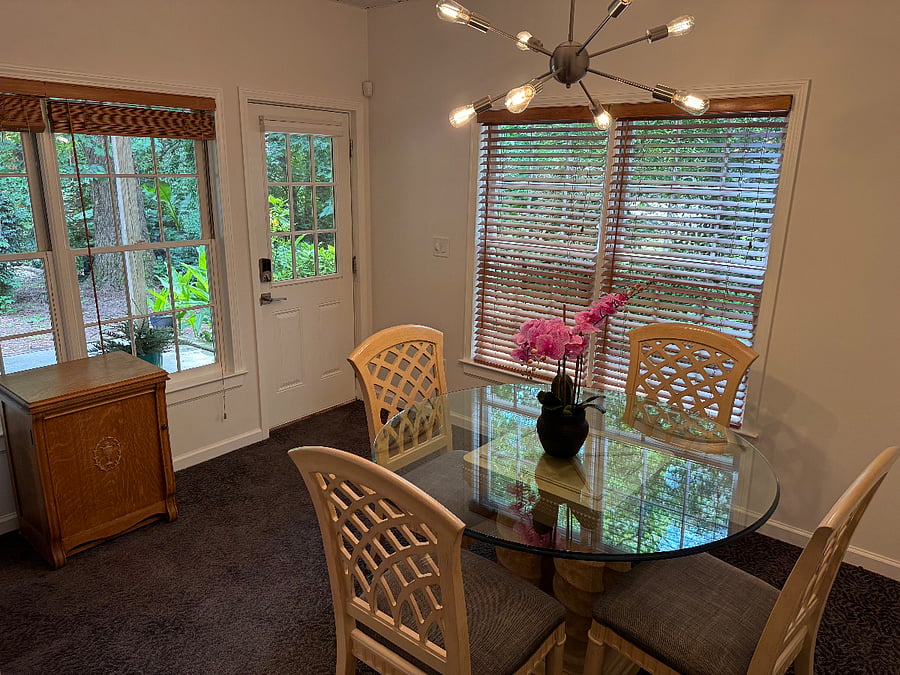 Spacious Eating Area with Lots of Windows