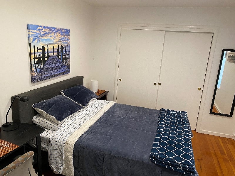 Bedroom 1 with large closet and computer desk