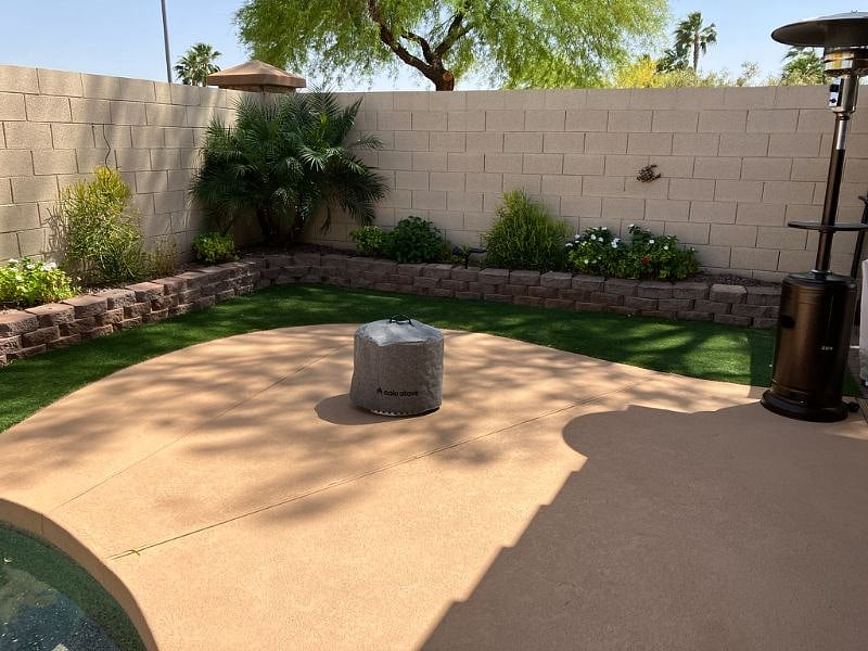 Landscaped yard