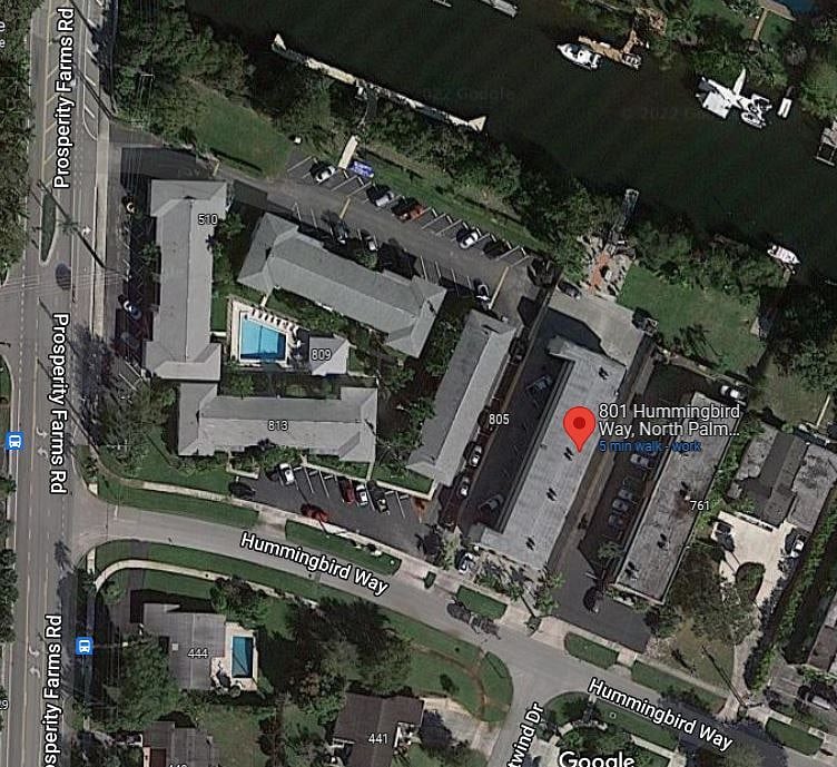 Overhead view of property and neighborhood. 