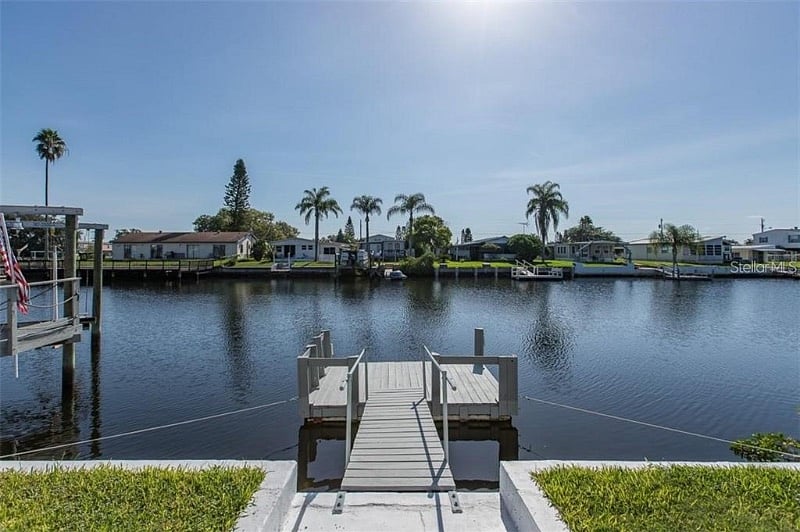 Private dock on back yard