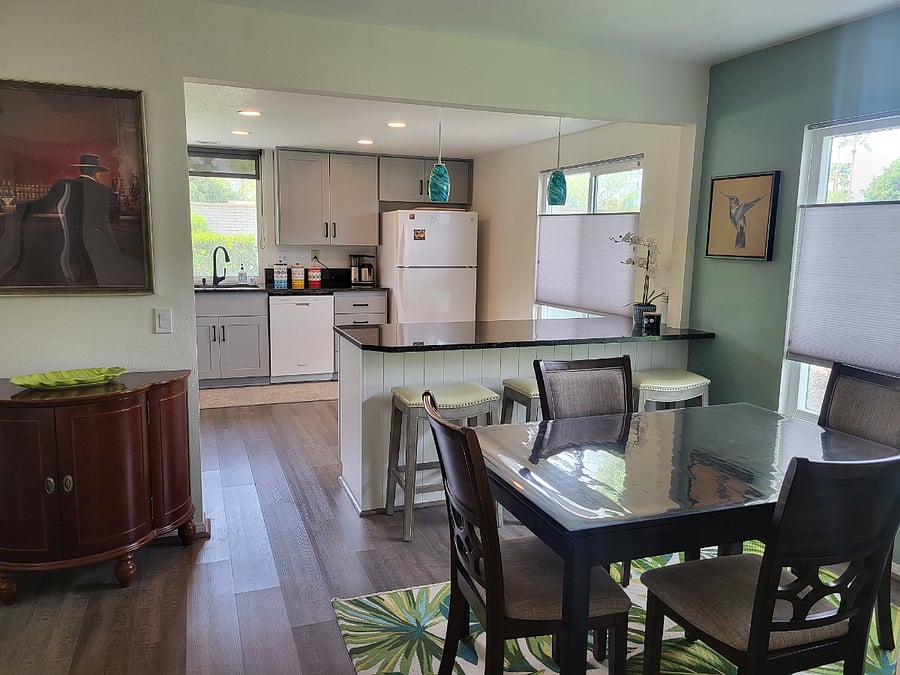 Dining room and kitchen