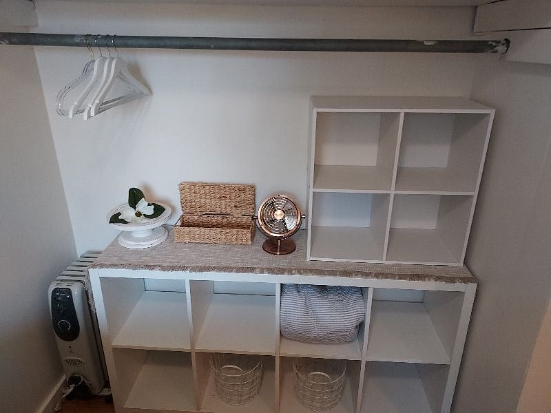 Storage space in rear bedroom. 
