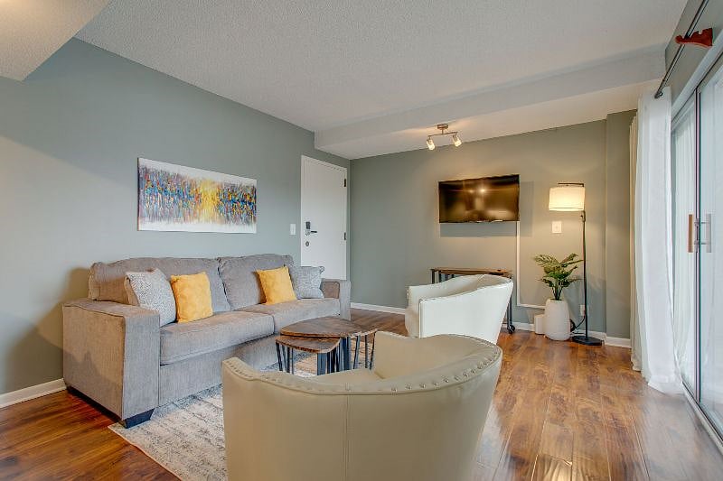 Queen sofa bed and ample seating