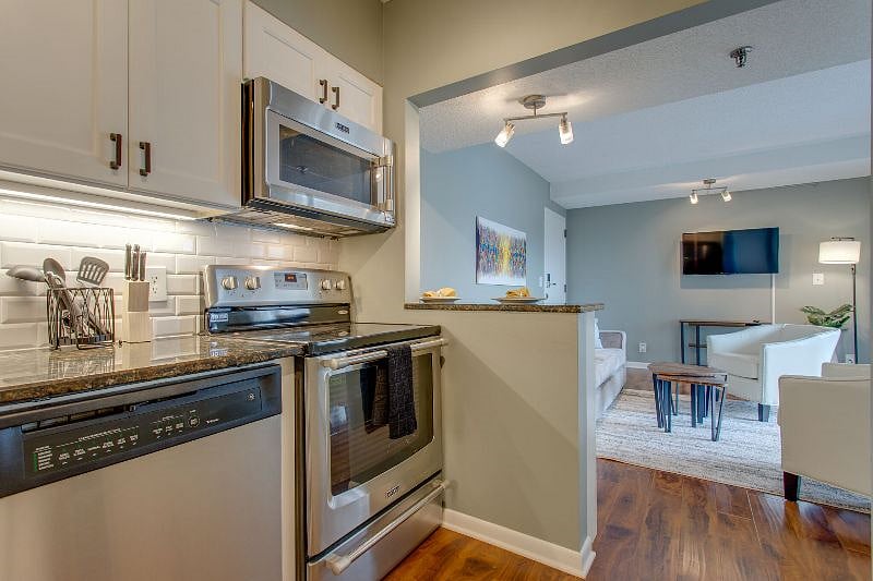 Full sized stove and microwave