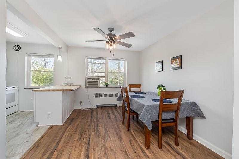 Have dinner at home. Having guests? Grab some chairs from downstairs and extend the table for extra seating.