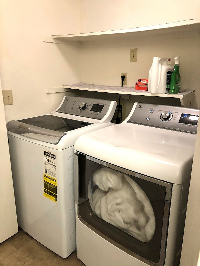Large capacity washer and dryer on-site!
