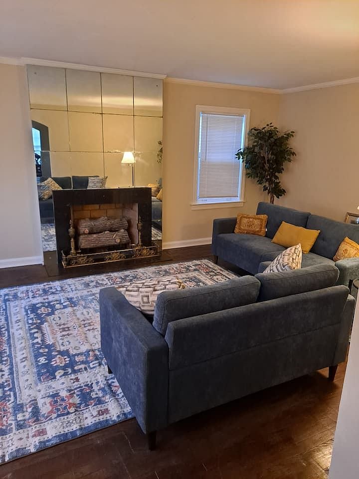Living Room with Fireplace 