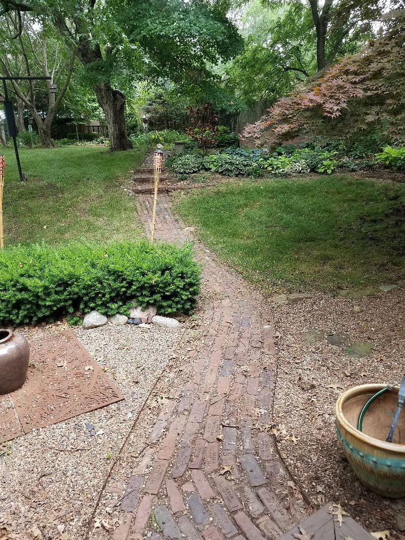 Walkway from deck to shade garden