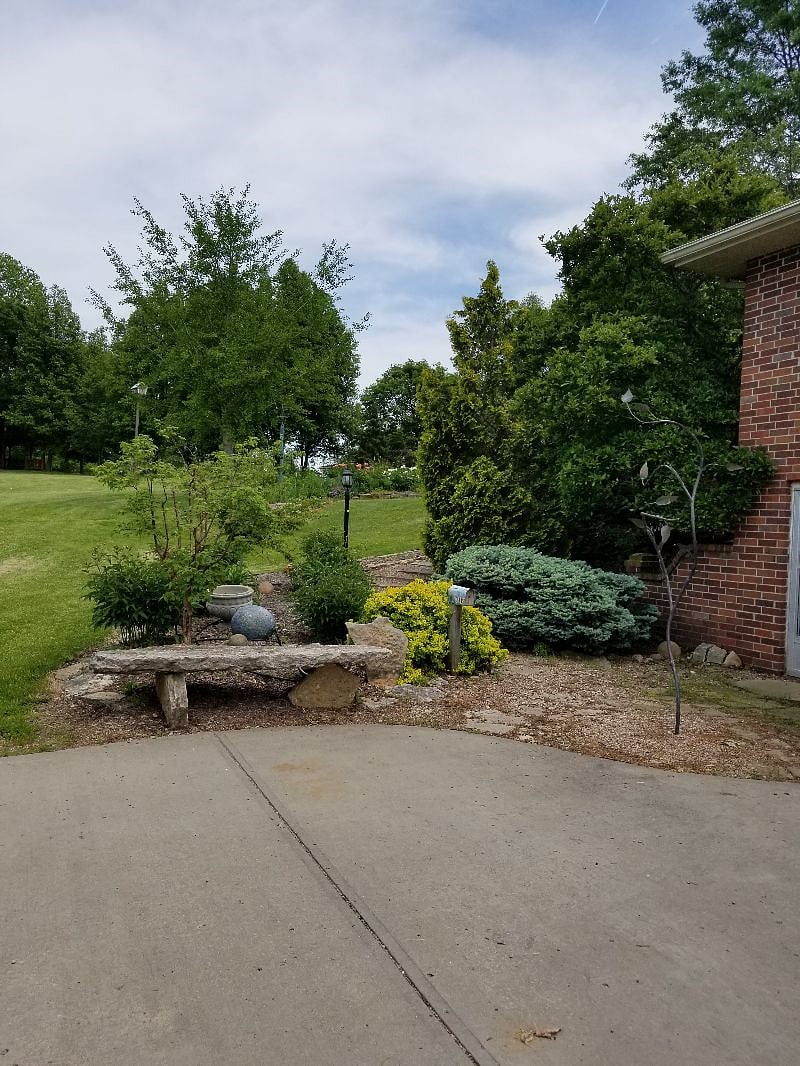 Driveway by garage door