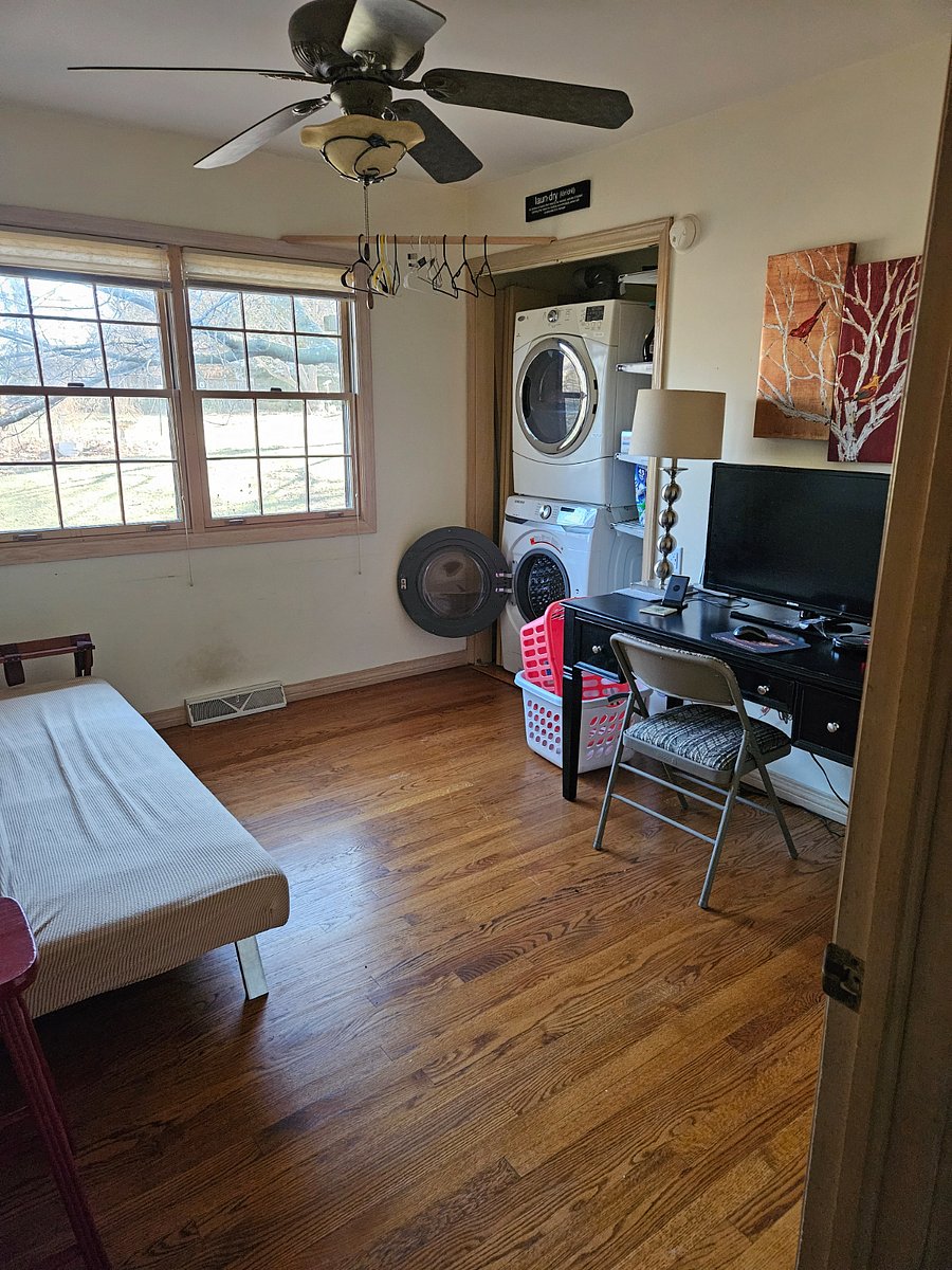 Laundry room with workspace