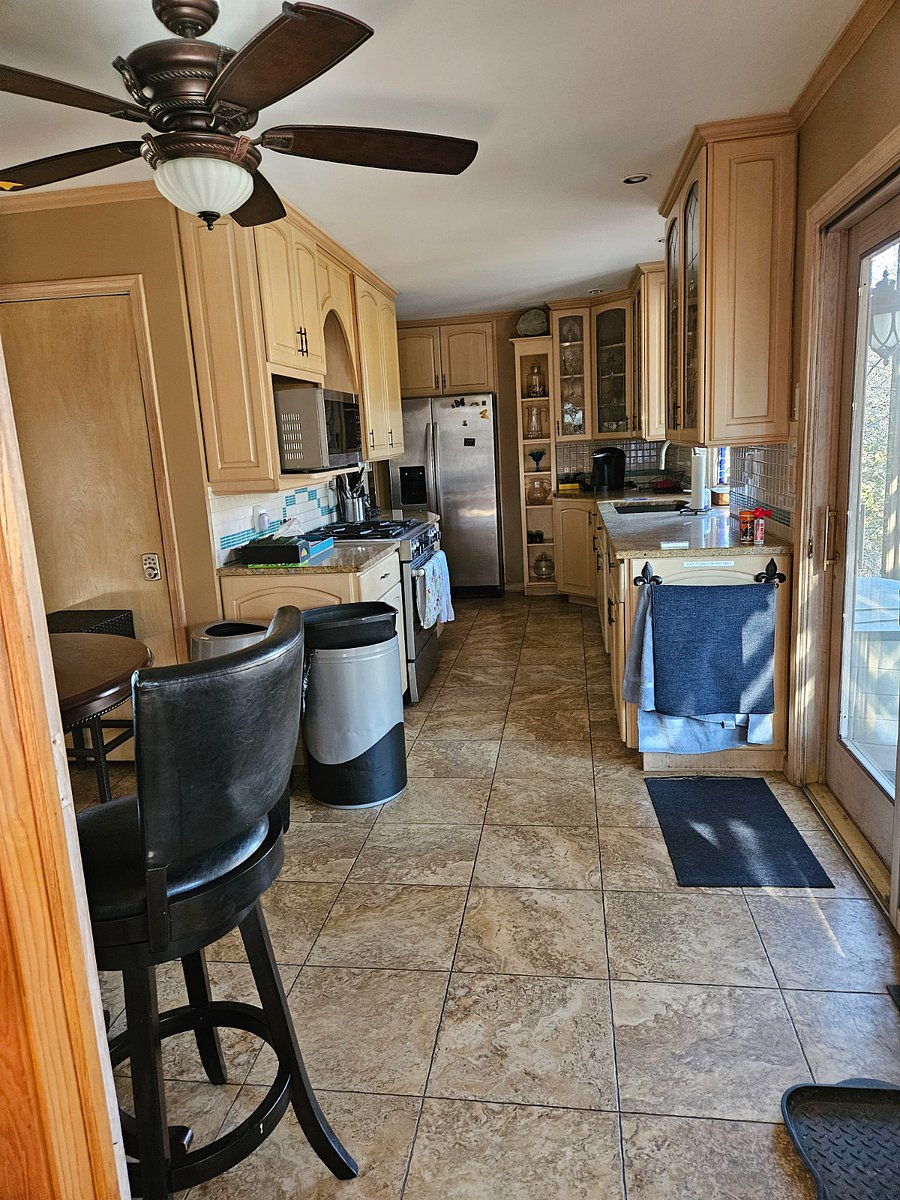 Kitchen, Patio door on right to deck.