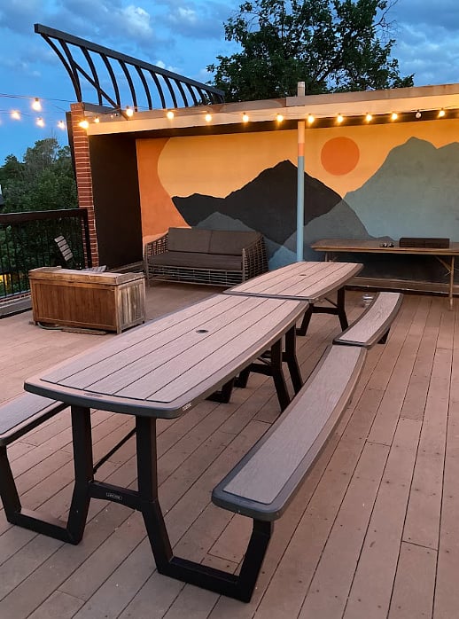 Rooftop deck with beautiful views of the Capitol and a great place to work from.
