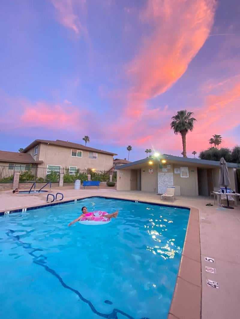 Hang out by pool and watch the sunsets.