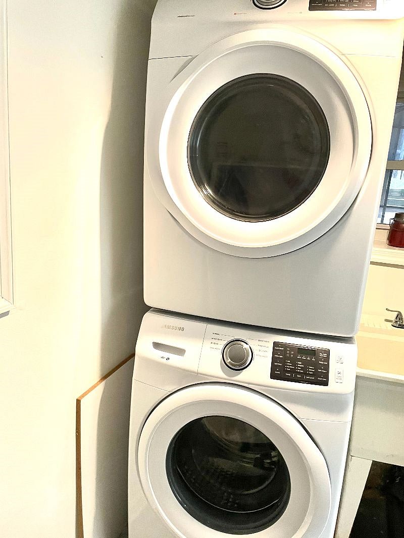 Convenient Private Laundry room with large washer and dryer located in the basement apartment