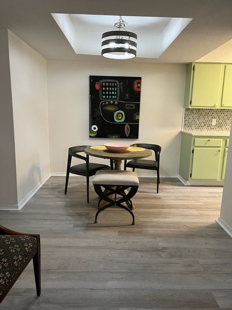 Casual dining space that can double as a work-from-home area