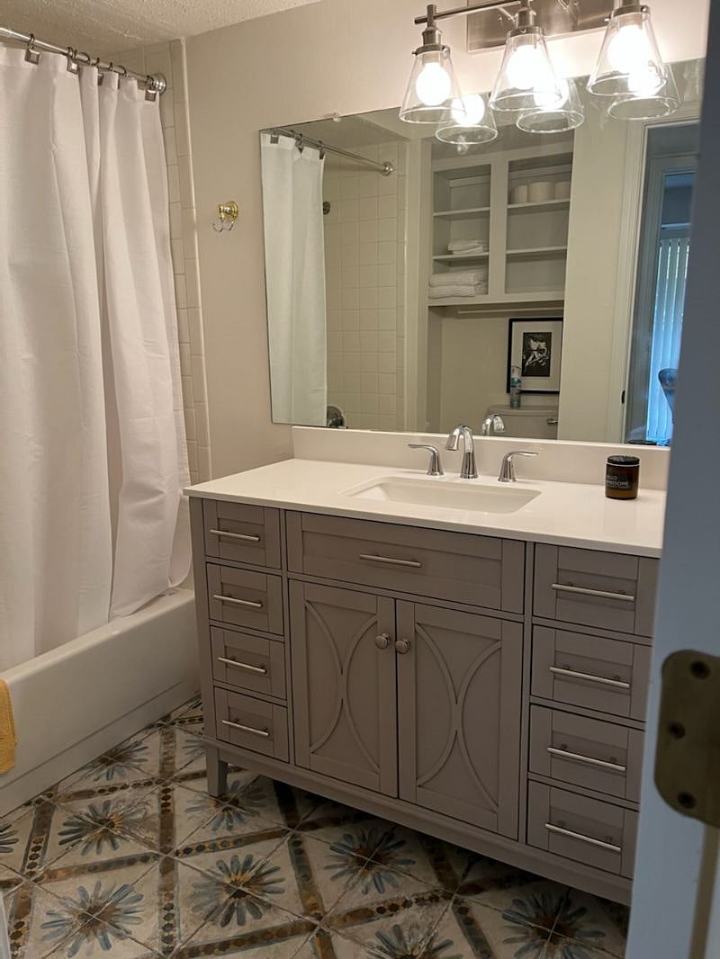 Newly-remodeled bathroom