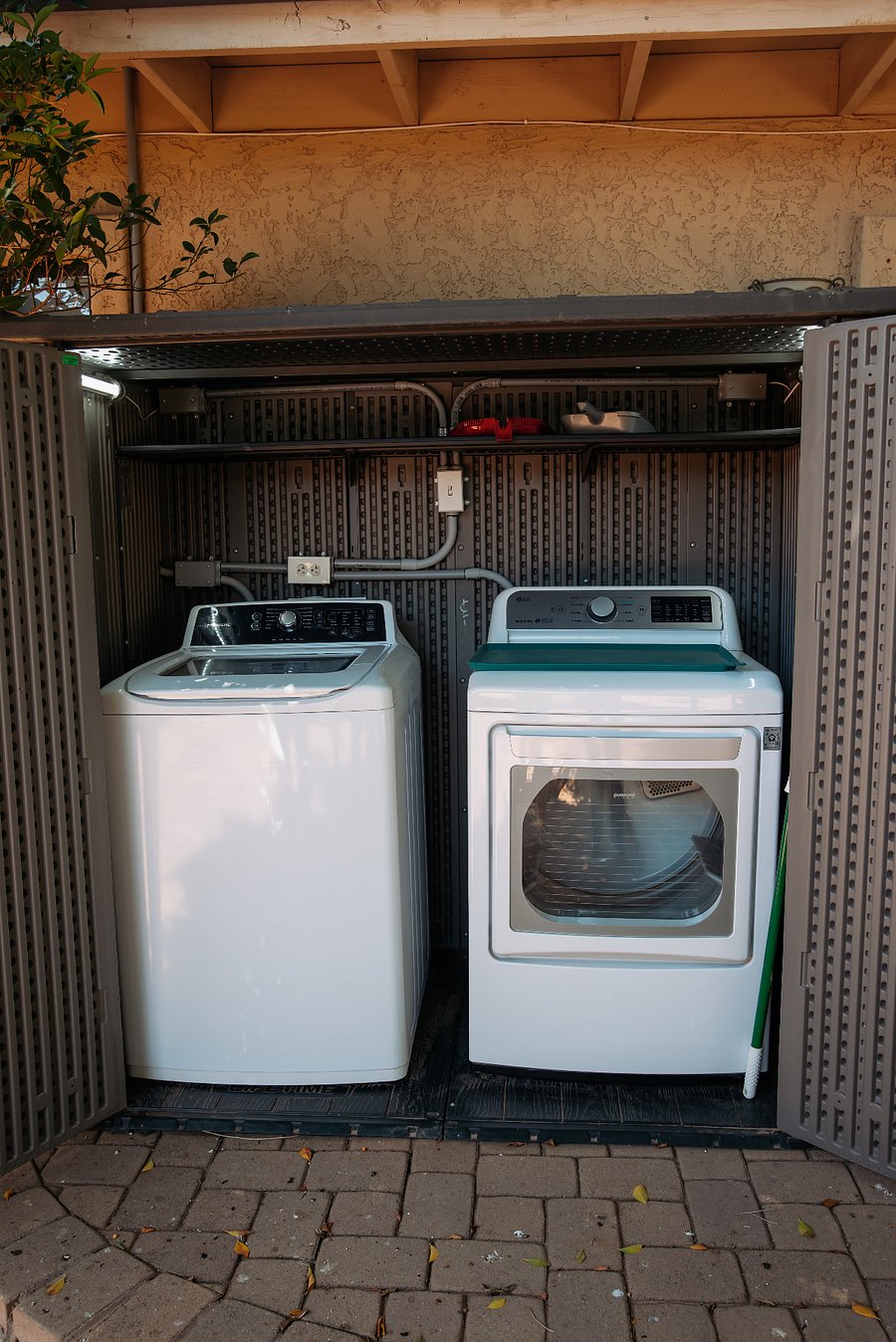 private laundry just for you. Steps right outside bedroom door. 